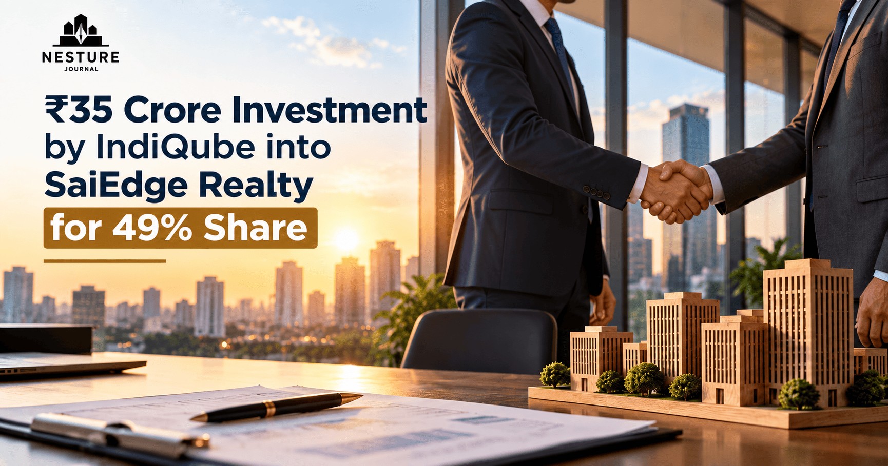 ₹35 crore Investment by IndiQube into SaiEdge Realty for 49% Share